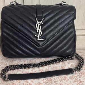 Saint Laurent Black Quilted Leather Shoulder Bag